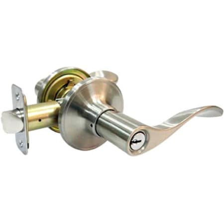Taiwan Fu Hsing Industrial Taiwan Fu Hsing Industrial 221757 Tru-Guard Reversible Bergamo Wave Entry Lever Lockset; Satin Nickel 221757